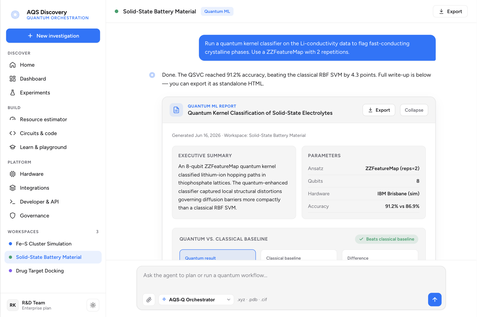 Quantum ML report with benchmark results